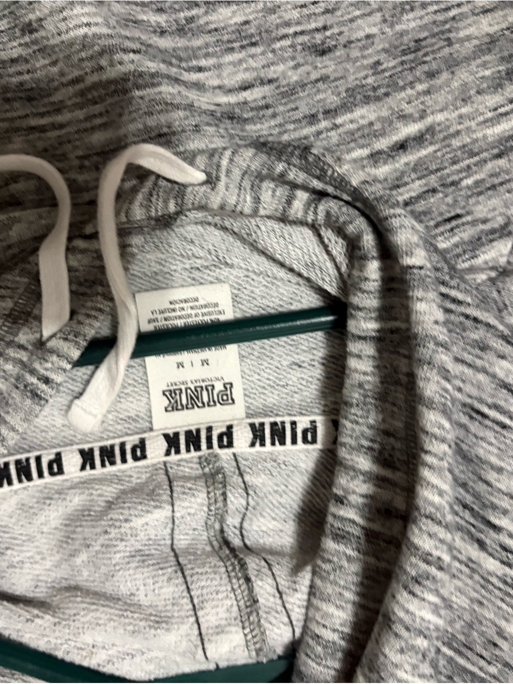 PINK Victoria's Secret Men's Gray Marled Crewneck Hoodie
